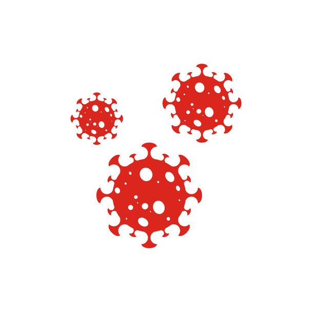 Kırmızı koronavirüs. covid-19 tehlikeli iuos tasarım vektör çizimi - Vektör, Görsel