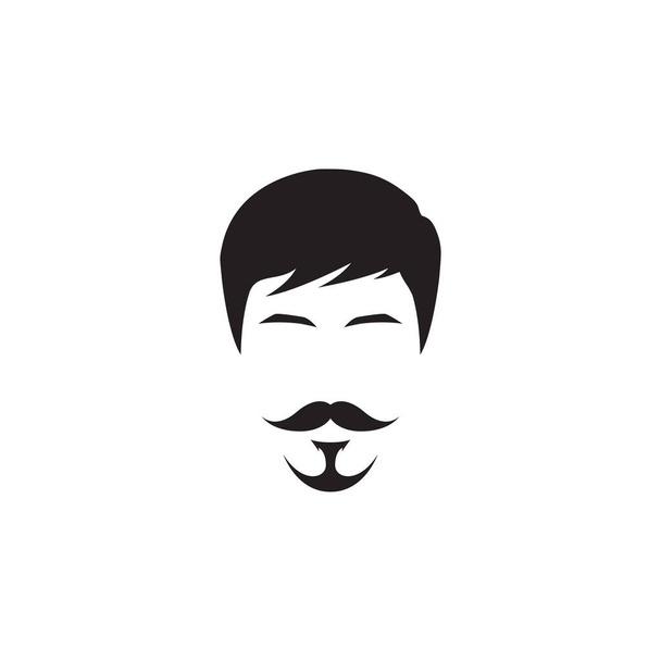 cabeza de la cara de los hombres con peinados y bigotes icono vector de diseño
 - Vector, Imagen