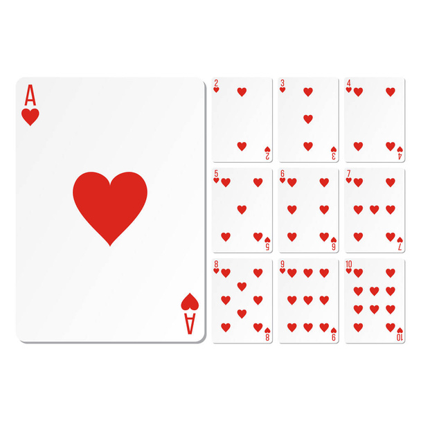 corações definir cartas de jogo design ilustração vetorial
 - Vetor, Imagem
