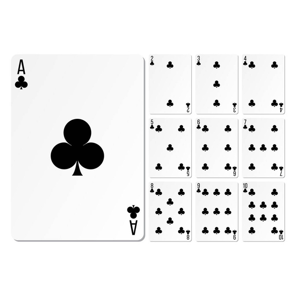 clubs jeu de cartes illustration vectorielle de conception - Vecteur, image