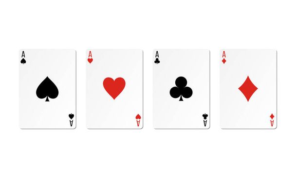 set ace playing cards design vector illustration - Vector, Image