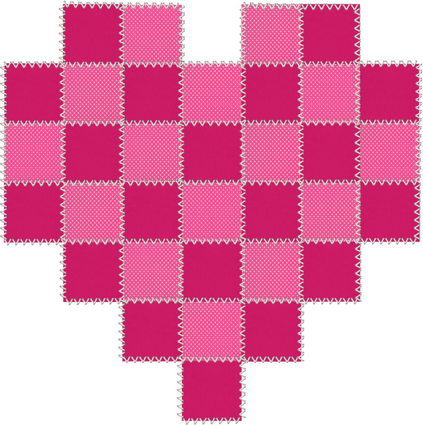 Hot Pink and Cerise Patchwork Heart - Photo, Image