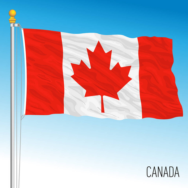 Canadese officiële vlag, Noord-Amerika, vectorillustratie, esdoorn blad - Vector, afbeelding