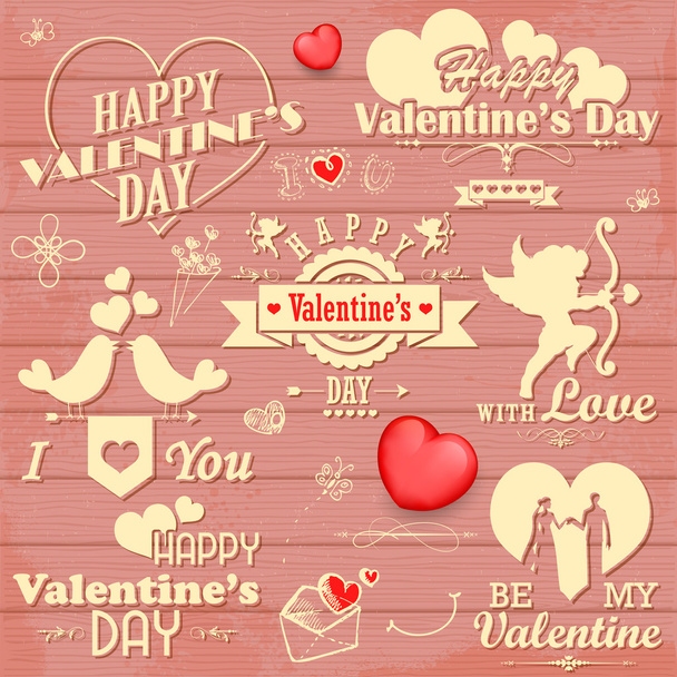 láska popisek pro den svatého Valentýna dekorace - Vektor, obrázek