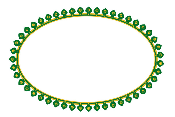 Vector Seamless green yellow Oval Decoration Traditional House of Old Jakarta, Indonesia - Vektor, obrázek