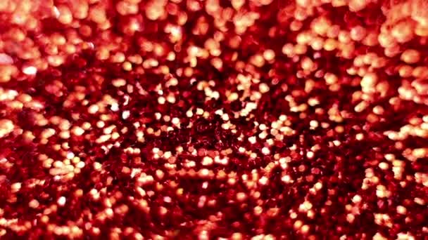 Red Magical Merry Christmas background. Glamour happy valentines day walpaper. Glitterring confetti texture. Full HD video for the New Year, Unniversary celebration and Wedding ceremony. - Footage, Video