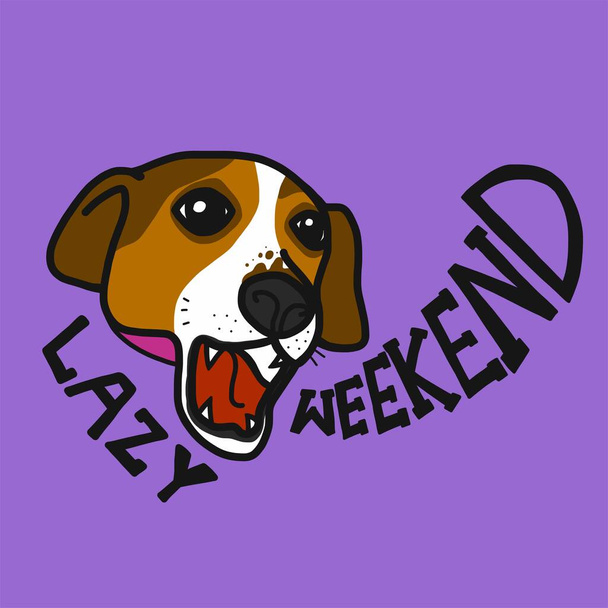 Jack Russell pies leniwy weekend kreskówka wektor ilustracja - Wektor, obraz