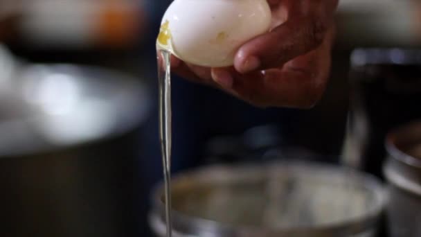 Tavuk Reshami Tikka. Hint tandoor 'unda pişirilmiş çırpılmış yumurtayla marine edilmiş kemiksiz tavuk parçaları veya kil çömlek.. - Video, Çekim