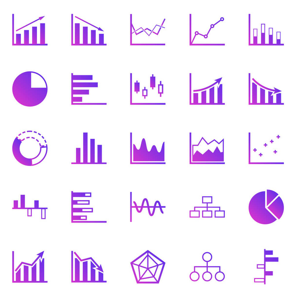 Gradiente gráfico iconos sobre fondo blanco, vector de stock
 - Vector, imagen