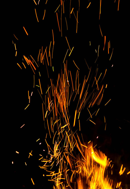 fire sparks over black - Photo, Image