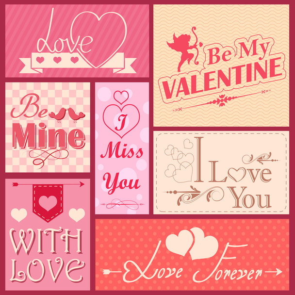 Liebesetikett für Valentinstag-Dekoration - Vektor, Bild