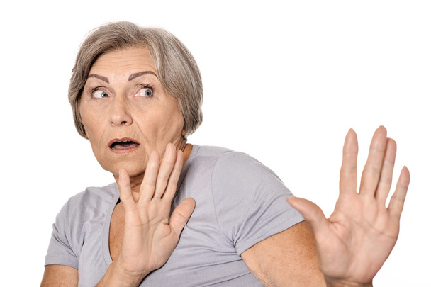 Scared elderly woman - Fotografie, Obrázek