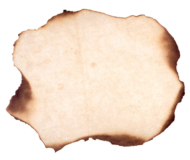 papel viejo con bordes quemados aislados sobre fondo blanco
 - Foto, imagen