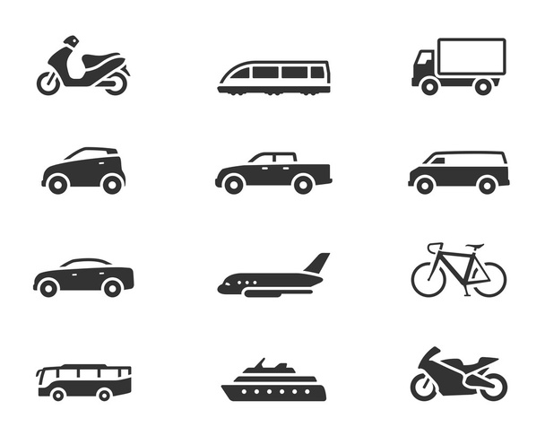 vervoer pictogram serie in één kleurstijl - Vector, afbeelding