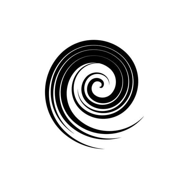 Circle Blue Tornado Logo Symbol isoliert, Abstraktes Hurrikan Logo Symbol, Taifun Vektor Illustration - Vektor, Bild