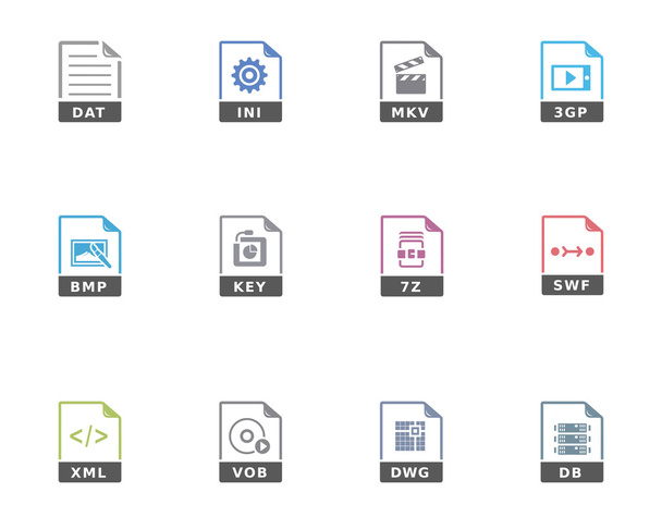 File type icon series in duotone color. - Vector, Image