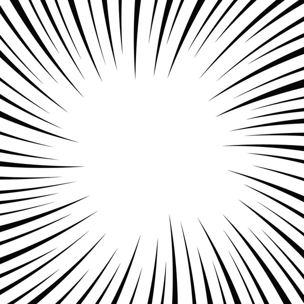 Achtergrond van actielijnen uit stripboeken. Snelheidslijnen Manga frame geïsoleerd op witte achtergrond. Vectorgrafisch ontwerp. - Vector, afbeelding