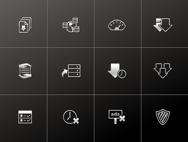 Série d'icônes de partage de fichiers dans un style métallique
 - Vecteur, image