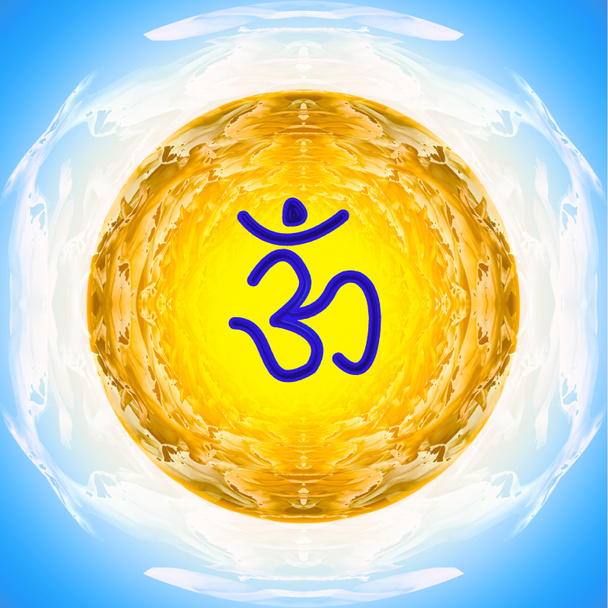 meditation with om symbol energy - Photo, Image