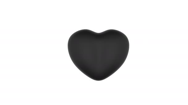 Black black heart beats. 3d illustration. Grunge splatter. Heart concept. Minimalistic cover footage. 3d minimal motion design - Footage, Video