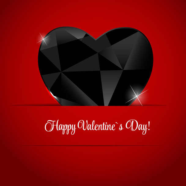 Happy Valentines Day Card with Heart. Vector Illustration - Vector, imagen