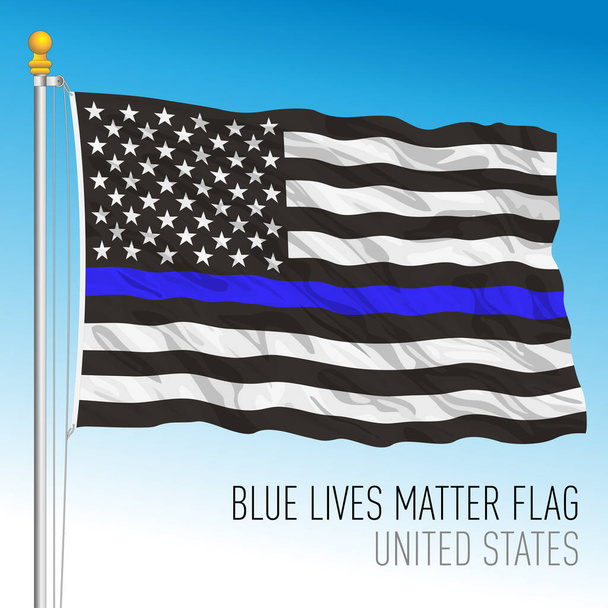 Blue Lives Bandeira do movimento da matéria, ilustração vetorial
 - Vetor, Imagem