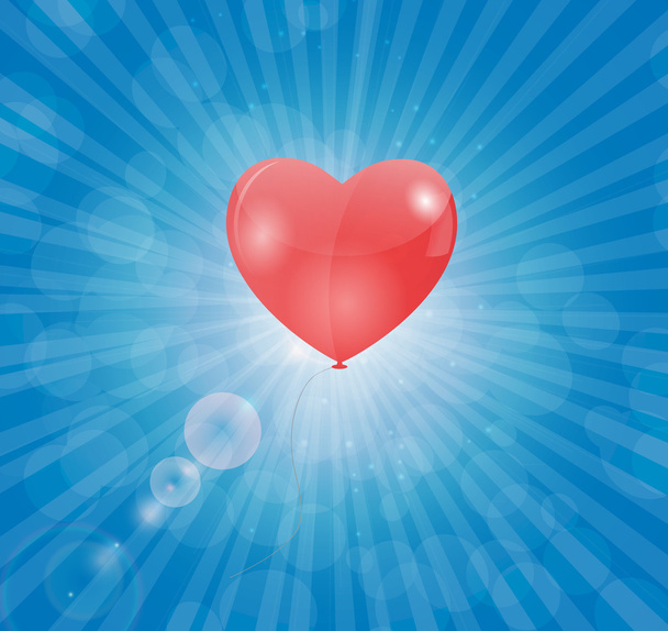 Happy Valentines Day Card with Heart. Vector Illustration - Vetor, Imagem