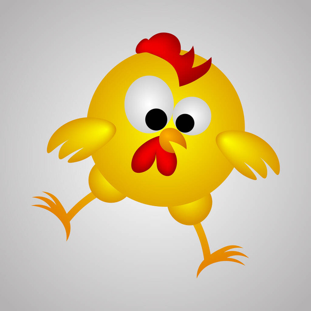 vector smal round chicken illustration. - Vector, Image