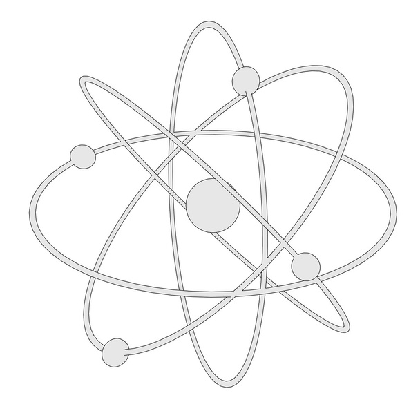 Image de bande dessinée de l'atome avec noyau
 - Photo, image