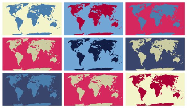 Maailman kartta pop art
 - Vektori, kuva