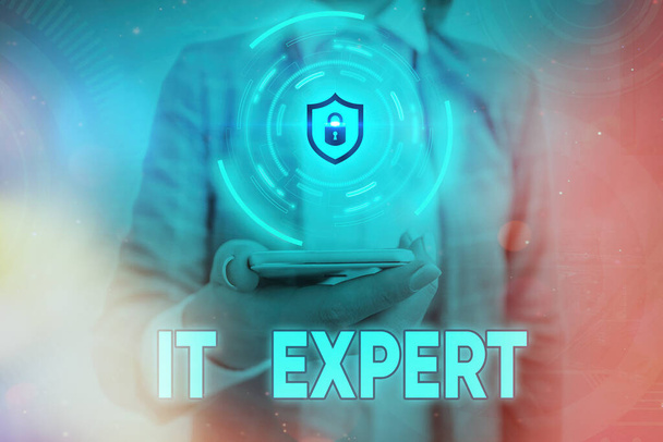 Text sign showing It Expert. Conceptual photo expertise when dealing with database system, and technology. - Photo, Image