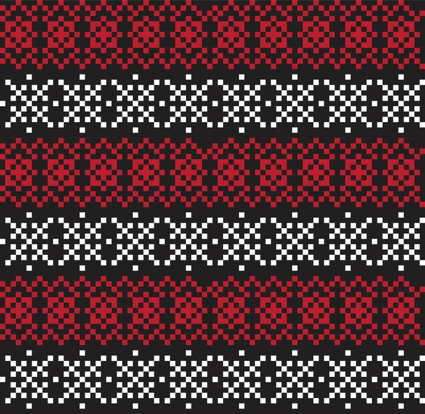 Red Christmas fair isle pattern background for fashion textiles, knitwear and graphics - Vector, Image