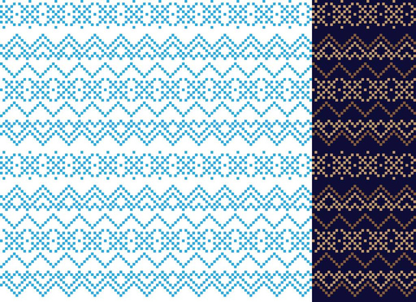 Sininen Christmas Fair Isle kuvio tausta muoti tekstiilit, neuleet ja grafiikka - Vektori, kuva