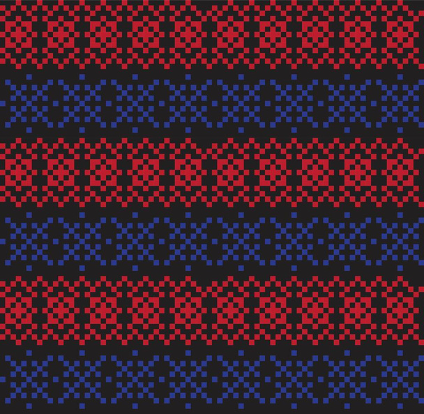 Fondo de patrón de isla de feria navideña roja para textiles de moda, prendas de punto y gráficos - Vector, imagen