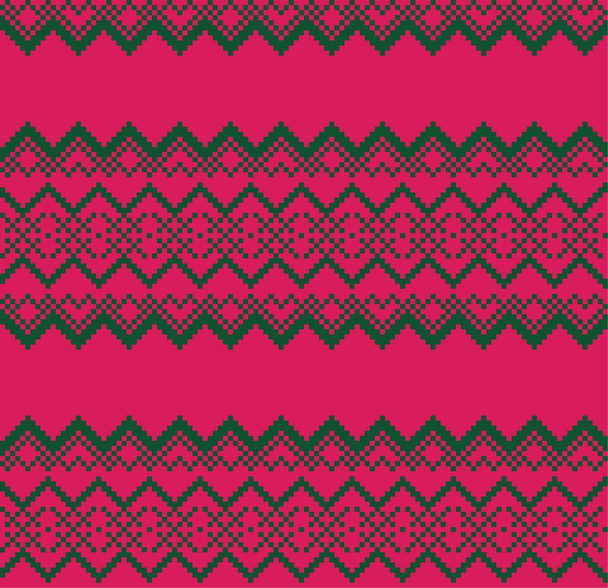 Purple Christmas fair isle pattern background for fashion textiles, knitwear and graphics - Vector, Image