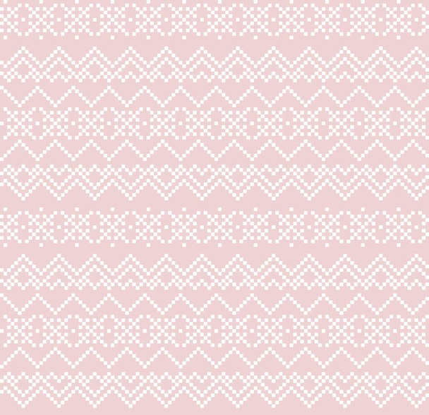 Fondo de patrón de isla de feria de Navidad rosa para textiles de moda, prendas de punto y gráficos - Vector, Imagen