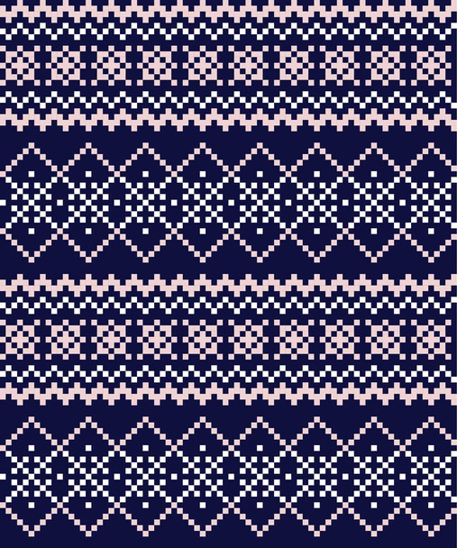 Pink Navy Christmas fair isle pattern background for fashion textiles, knitwear and graphics - Vector, Image