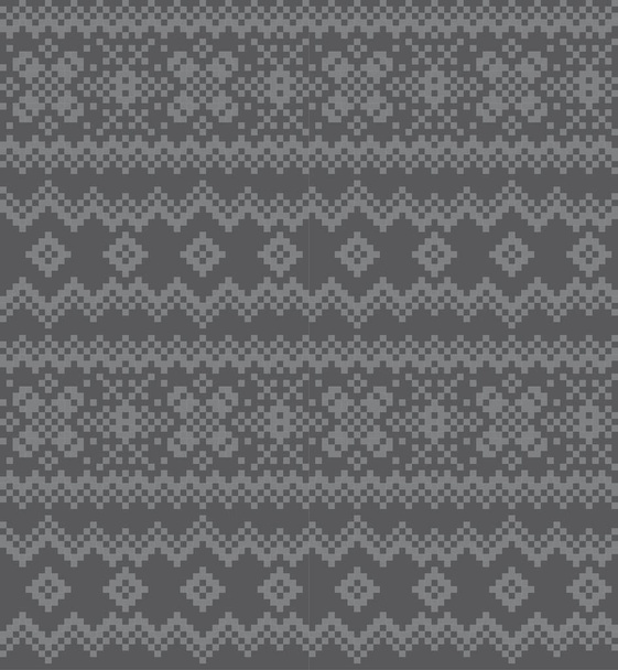 Grey Christmas fair isle pattern background for fashion textiles, knitwear and graphics - Vector, Image