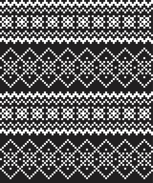 Moda tekstil, örgü ve grafikleri için Siyah ve Beyaz Noel adası şablonu - Vektör, Görsel