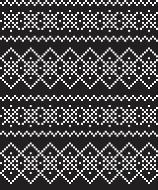 Black and White Christmas fair isle pattern background for fashion textiles, knitwear and graphics - Vector, Image