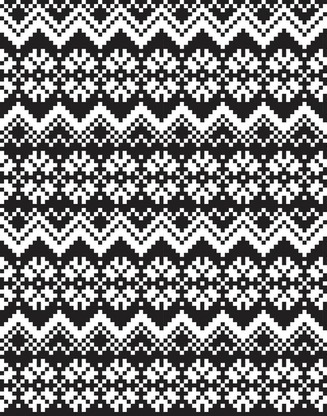 Schwarz-weißer Weihnachtsmarkt Inselmuster Hintergrund für Modetextilien, Strickwaren und Grafiken - Vektor, Bild