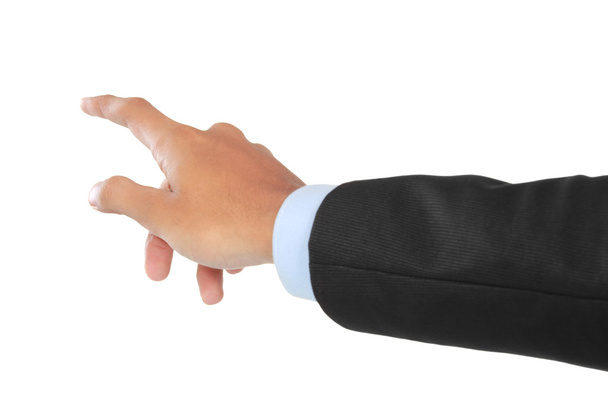 businessman hand pushing virtual screen - Zdjęcie, obraz