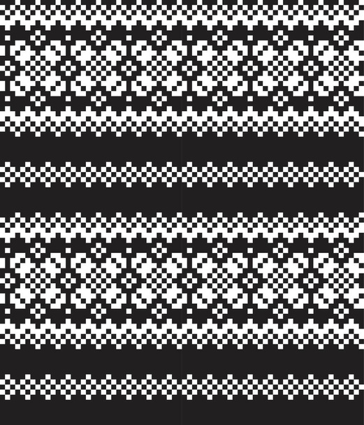 Черно-белый фон острова ярмарки Рождества для моды текстиля, трикотажа и графики - Вектор,изображение