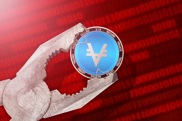 Viacoin VIA cryptocurrency coin is under pressure; περιορισμός, απαγόρευση, παράνομη - Φωτογραφία, εικόνα