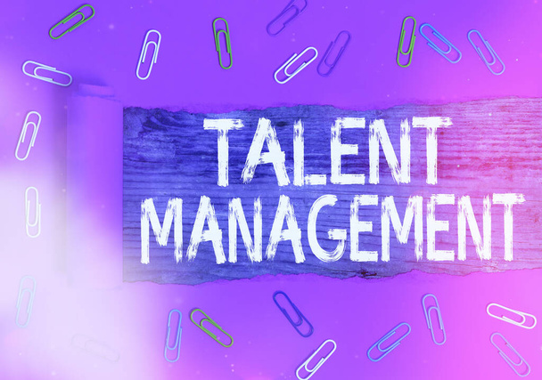Panneau texte montrant Talent Management. Photo conceptuelle développer les employés supérieurs les plus talentueux disponibles. - Photo, image