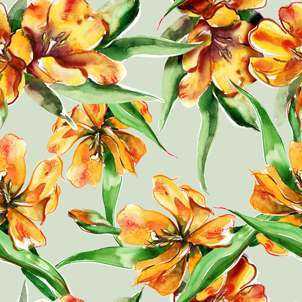 Tulips Seamless Pattern - Foto, Imagen