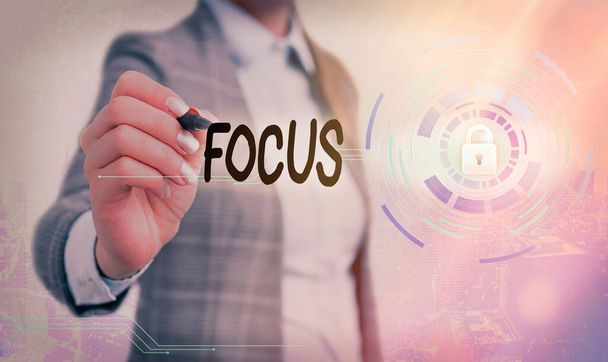 Koncepcionális kézírás a Focus-ról. Üzleti fotó bemutatása, hogy fordítson figyelmet egy bizonyos dolog, hogy nem koncentrálni. - Fotó, kép