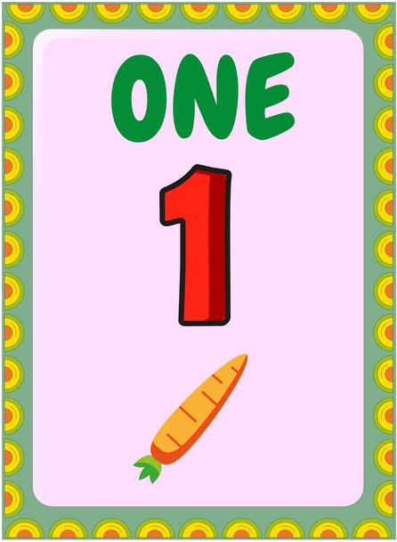 Matematica per bambini in età prescolare con disegno messicano di peperoncino e carote - Vettoriali, immagini