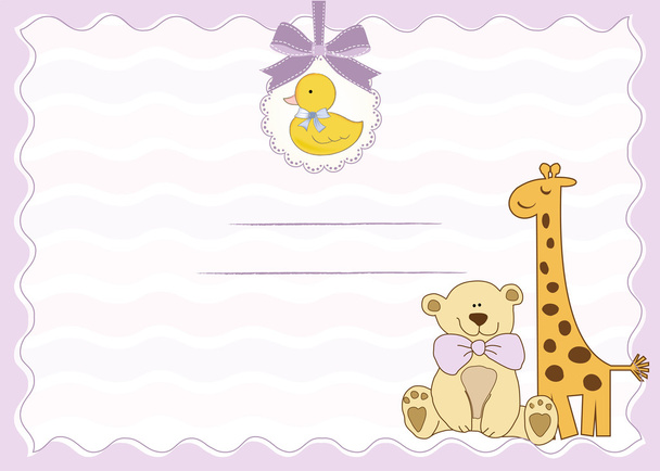 cartão de chuveiro do bebê - Vetor, Imagem