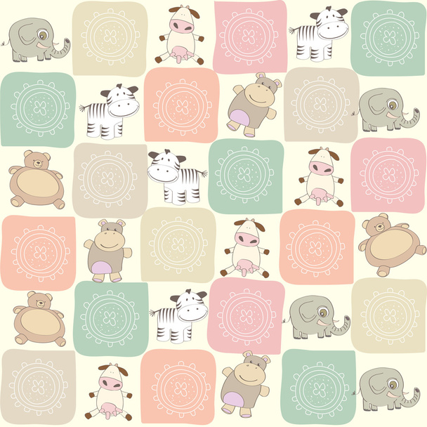 Childish seamless pattern with toys - Vector, Image